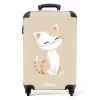Kitten in de kleuren beige en wit NBS - Handbagage koffer - Kinderen Unisex middel -productfoto_recht