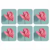 Blad - Anthurium - Stippen - Roze onderzetter kurk middel -3d