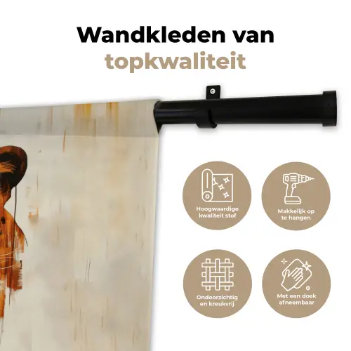 Luipaard - Symmetrisch - Strepen Wandkleed katoen klein -sfeer2