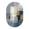 Rechthoeken - Abstract - Blauw Wandcirkel Ovaal Forex klein -3d