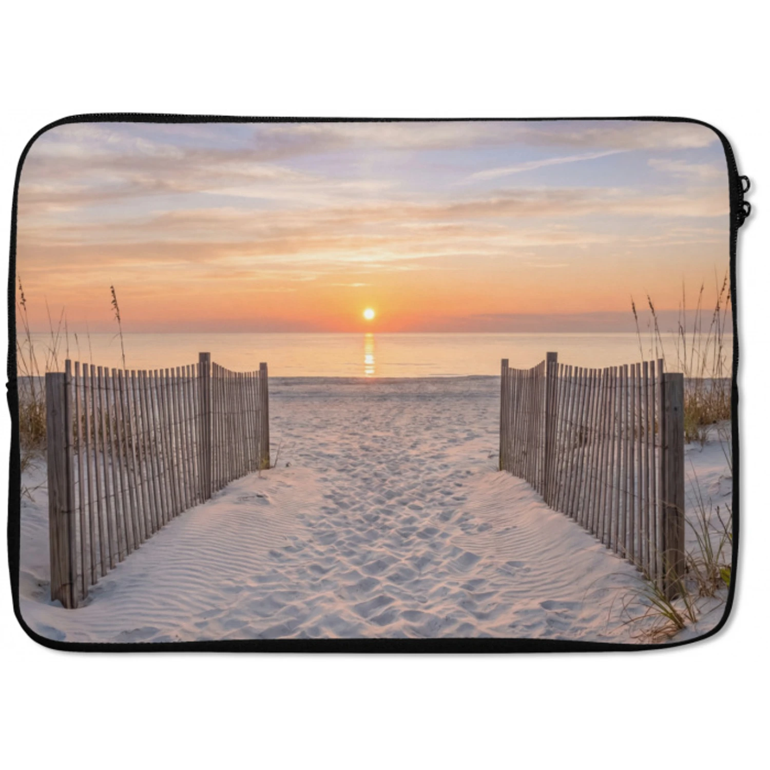 Zonsondergang - Strand - Zand laptophoes neopreen klein -zkaufland3dotto