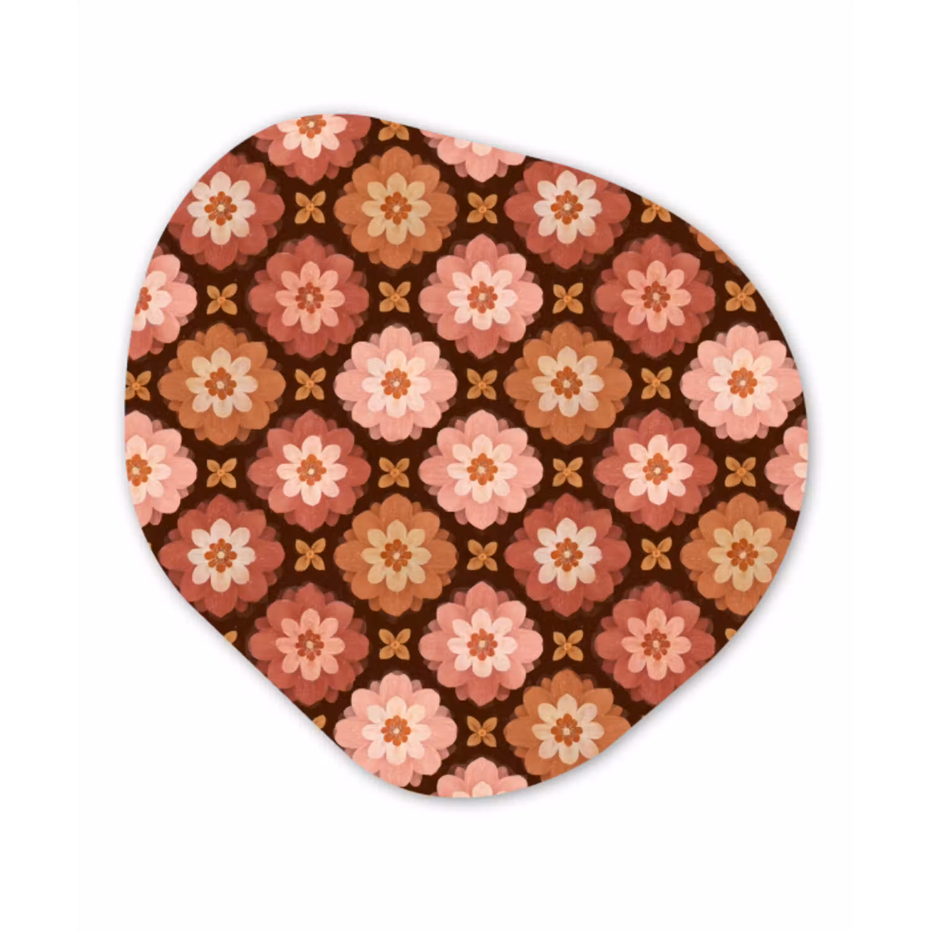Geometrisch - Bloemen - Kleurrijk Wandcirkel Organisch Aluminium middel 851 -3d