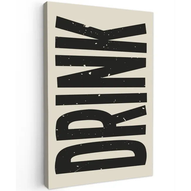 Vintage - Zwart - Decoratie - Japandi Tuinposter op houten frame 2 cm dik klein -3d