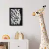 Portret - Leeuw - Zwart wit fotolijst zwart zonder passe partout klein -usfeer4_kinderkamer