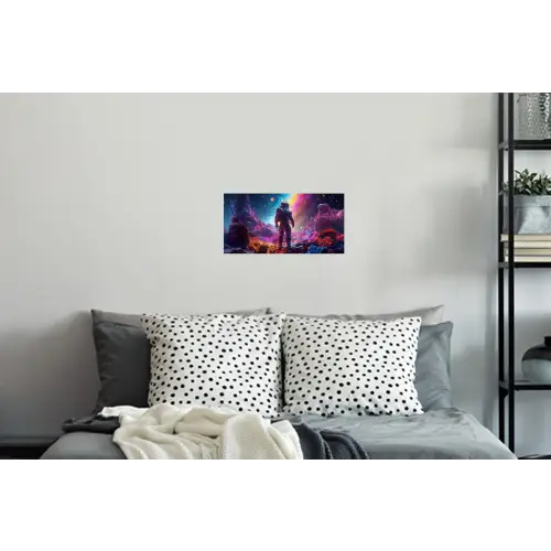 Ruimte - Astronaut - Neon - Sterren Muursticker klein -slaapkamer