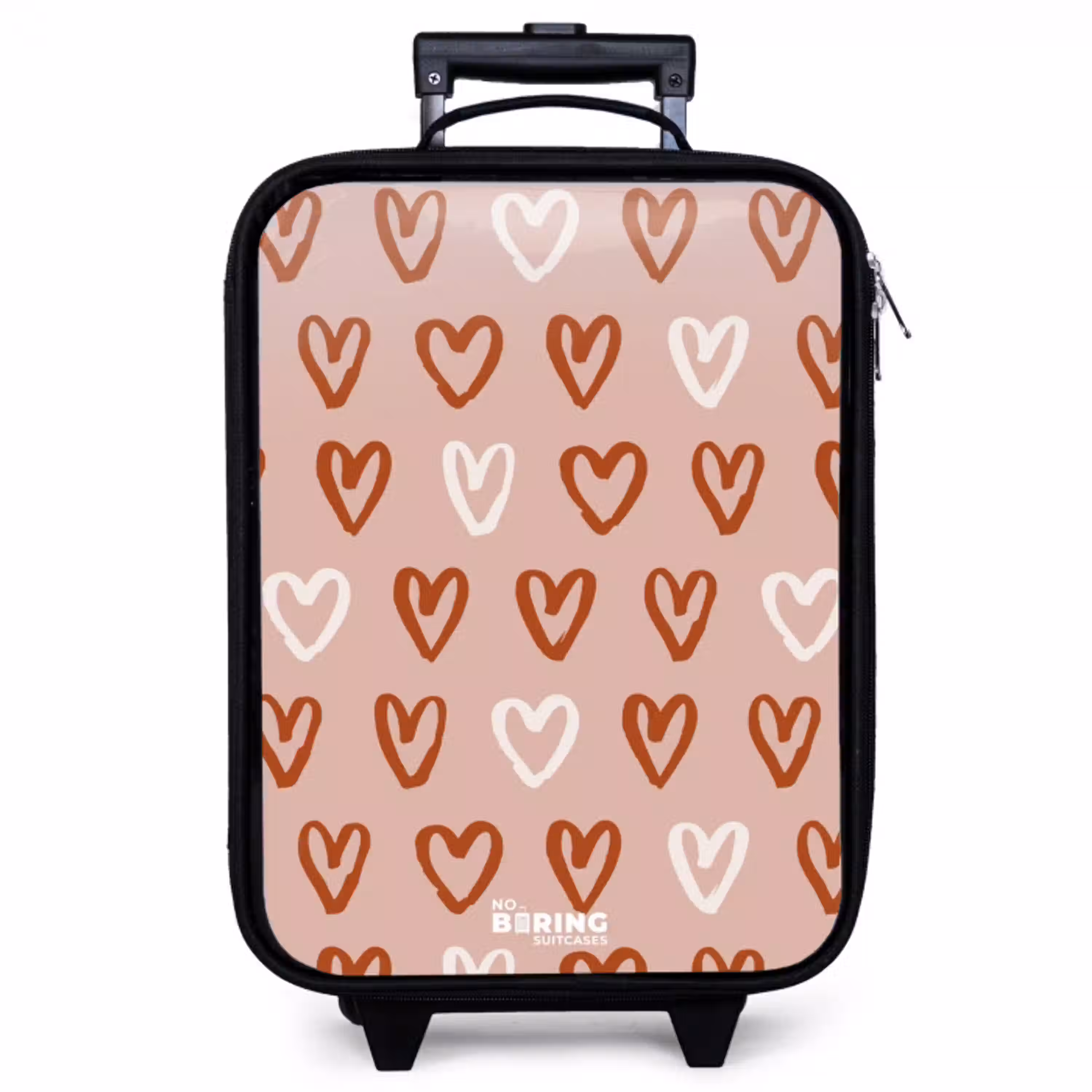 Hartjes patroon in roze en wit Kinderkoffer - Zwart klein -zzz_website3d