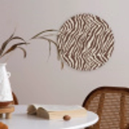 Zebra - Patroon - Zwart - Wit Akoestische PET Vilt - Rond klein 838 -sfeer3