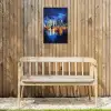 Skyline Toronto - Modern - Stadslicht - Blauw Tuinposter op houten frame 2 cm dik klein -sfeer4