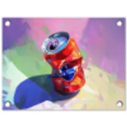 Frisdrank - Blik - Paars tuinposter los doek klein -3d