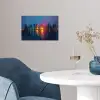 Skyline - Penseelstreken - Donkerblauw - Lichtgevend poster papier klein -sfeer3