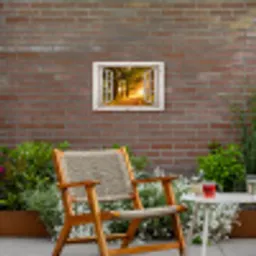 Bos - Bomen - Zonlicht - Herfst - Bospad - Natuur - Doorkijk Tuinposter op houten frame 2 cm dik klein -sfeer3