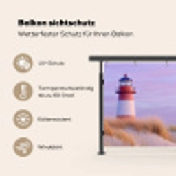 Vuurtoren - Duinen - Zonsondergang Balkonbeschermer Duitsland klein -specs