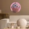 Cupcake - Kleurrijk - Edelstenen Akoestische PET Vilt - Rond klein -sfeer1