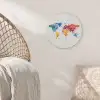 Wereldkaart - Graffiti - Kleurrijk Akoestische PET Vilt - Rond klein -sfeer4