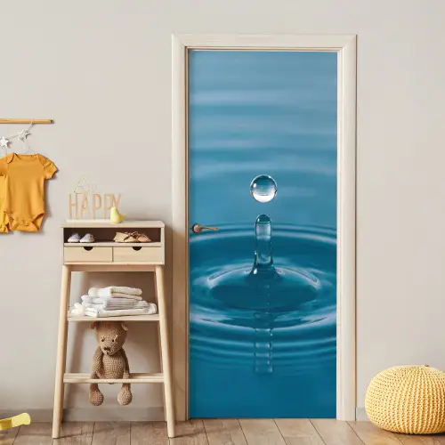 Waterdruppel - Water - Oppervlakte deurposter klein -sfeer4