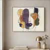 Abstract - Overlappende gezichten - Paars - Donkergroen Textielframe - compleet frame klein -sfeer2