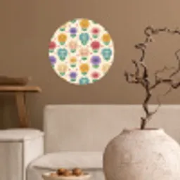 Bloemen - Hartjes - Kleurrijk Wandcirkel behangsticker klein 186 -sfeer1