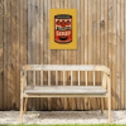 Tomatensoep - Gezichtje - Illustratie - Rood Tuinposter op houten frame 2 cm dik klein -sfeer4