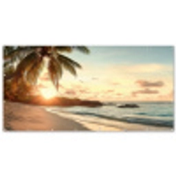 Strand - Palmbomen - Oceaan - Zonsondergang Balkonbeschermer Duitsland klein -zz_3d
