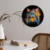 Kat - Graffiti - Kleurrijk - Wafel - Eten Wandcirkel behangsticker klein -sfeer3