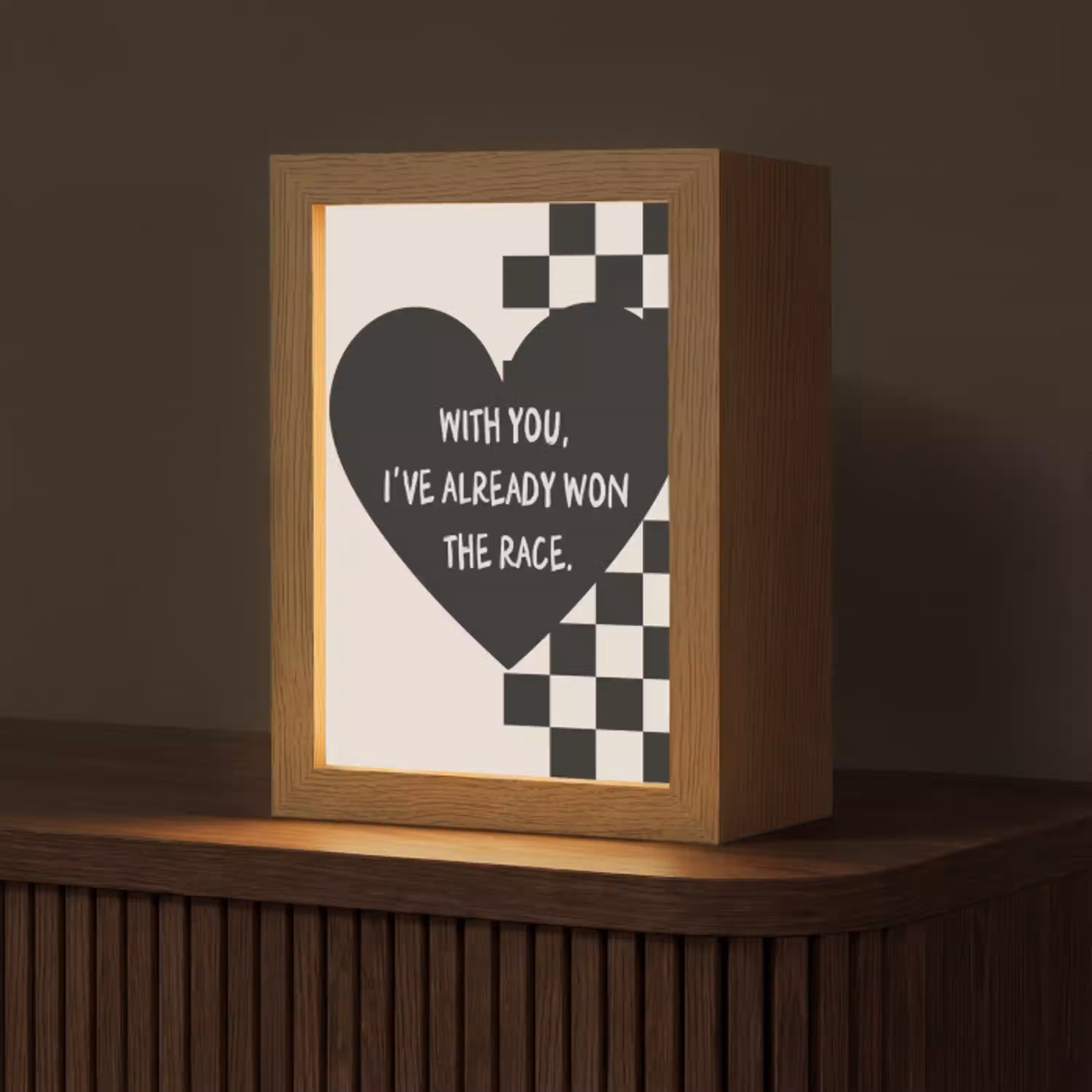 Liefde - Beige - Race Light Box met kabel (Tafellamp) klein -z3d_website