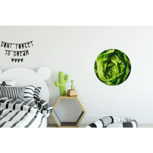 Groente - Sla - Groen Wandcirkel aluminium klein -kinderkamer