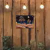 Sterrenhemel - Palmen - Rivier tuinposter los doek klein -sfeer1