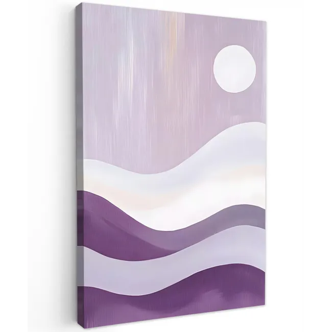 Golven - Heuvels - Abstract - Paars Tuinposter op houten frame 2 cm dik klein -3d