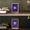 Blauw - Why not - Minimalistisch Light Box met kabel (Tafellamp) klein -sfeer3