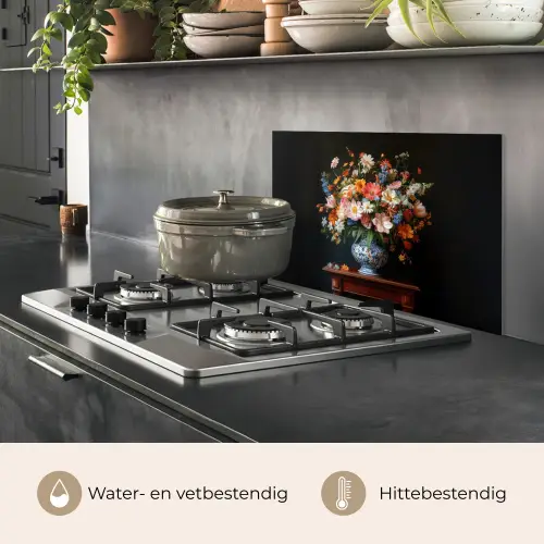 Boeket - Roze - Bloemen - Vaas keuken achterwand spatscherm klein -usp_NL