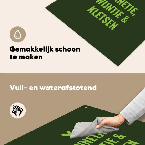 Donkergroen - Quote - Zon - Zomer Inductie beschemer met haakjes middel -ky-schoon-nl