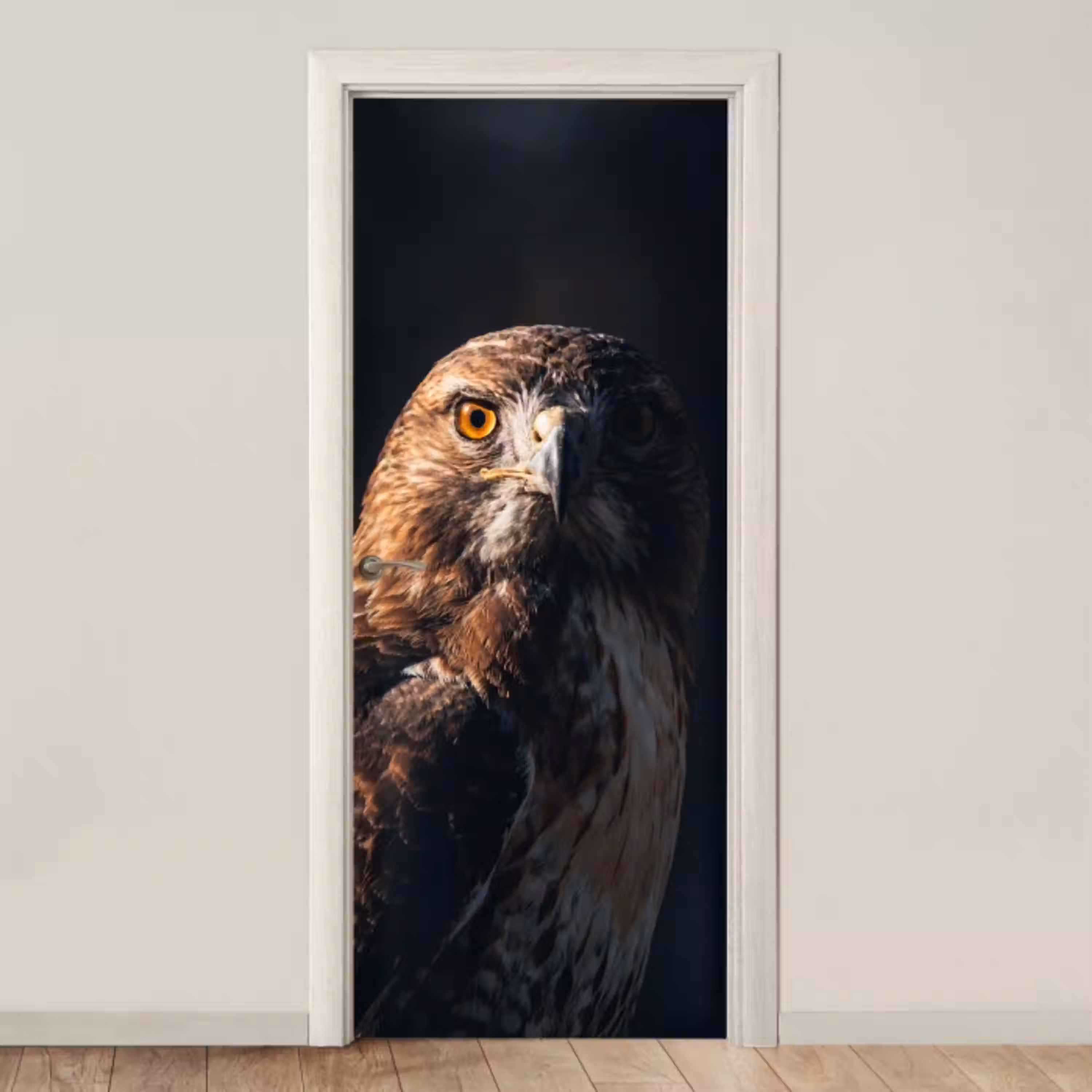 Roofvogel - Buizerd - Bruin deurposter klein -3d_beige