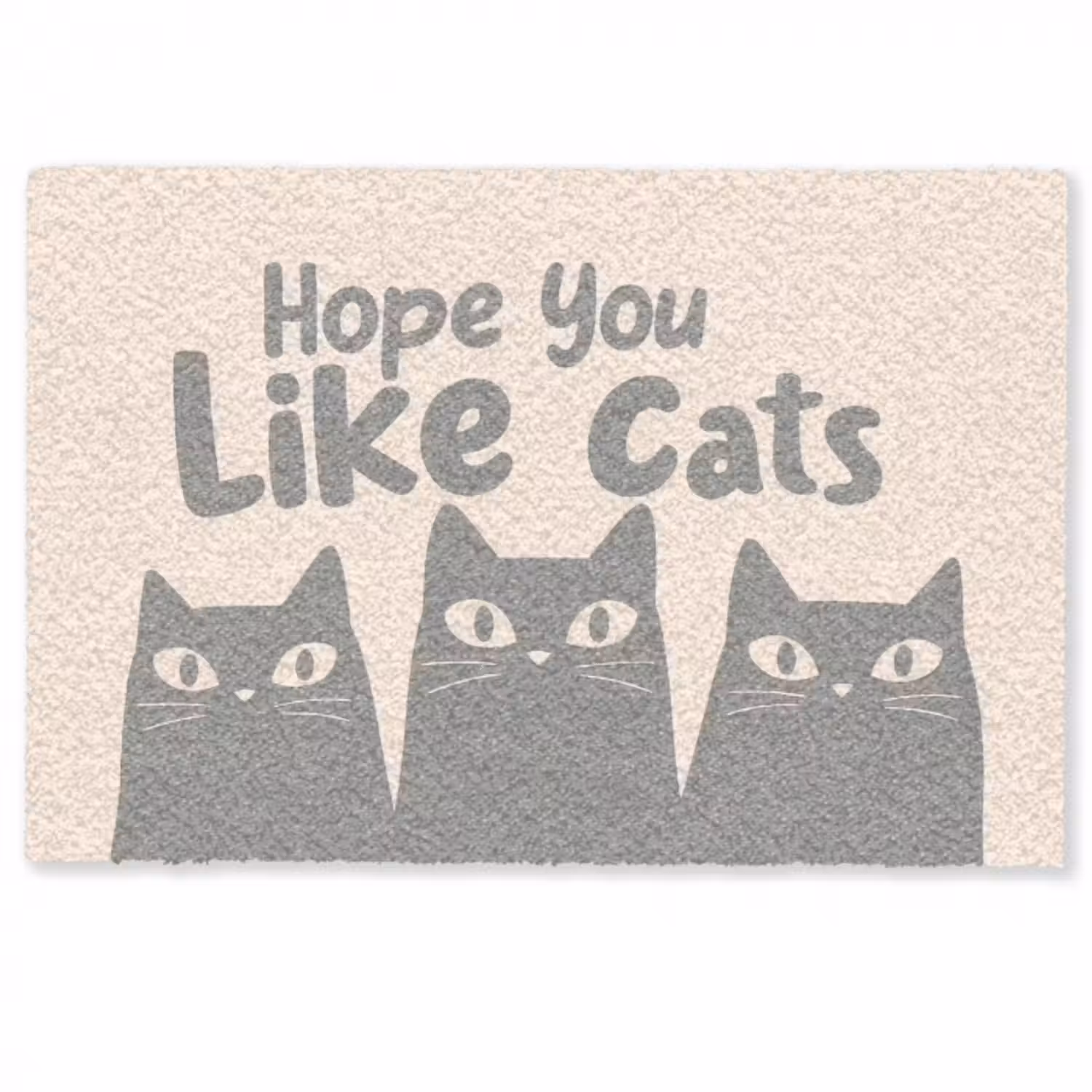 Fußmatte - Katzen - Zitat - Grau - Beige