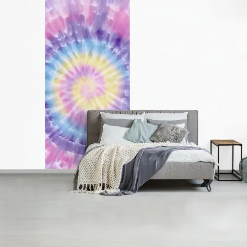 Spiraal - Tie dye - Pasteltinten fotobehang vinyl groot -slaapkamer