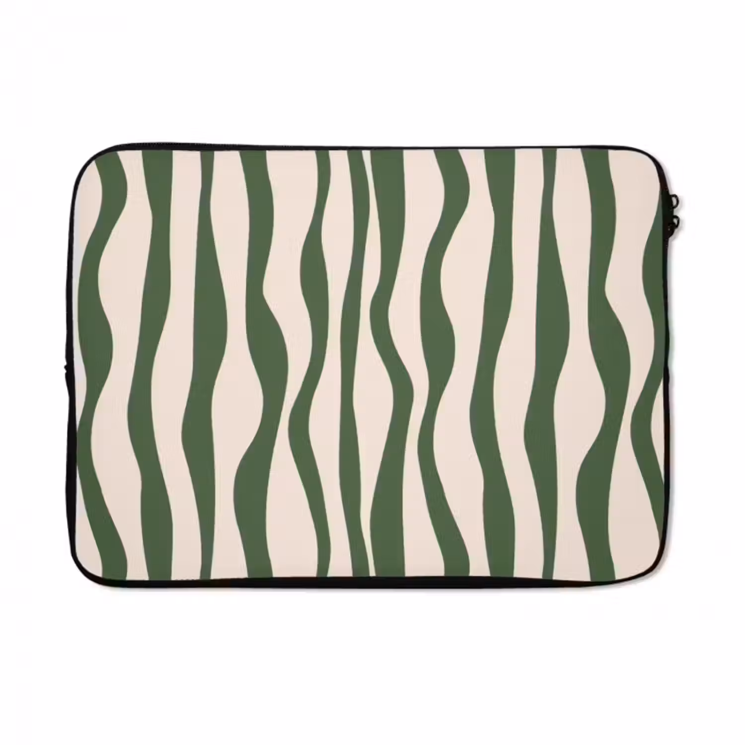 Laptop hülle - Wellenlinien - Beige - Grün - Streifen - Abstrakt
