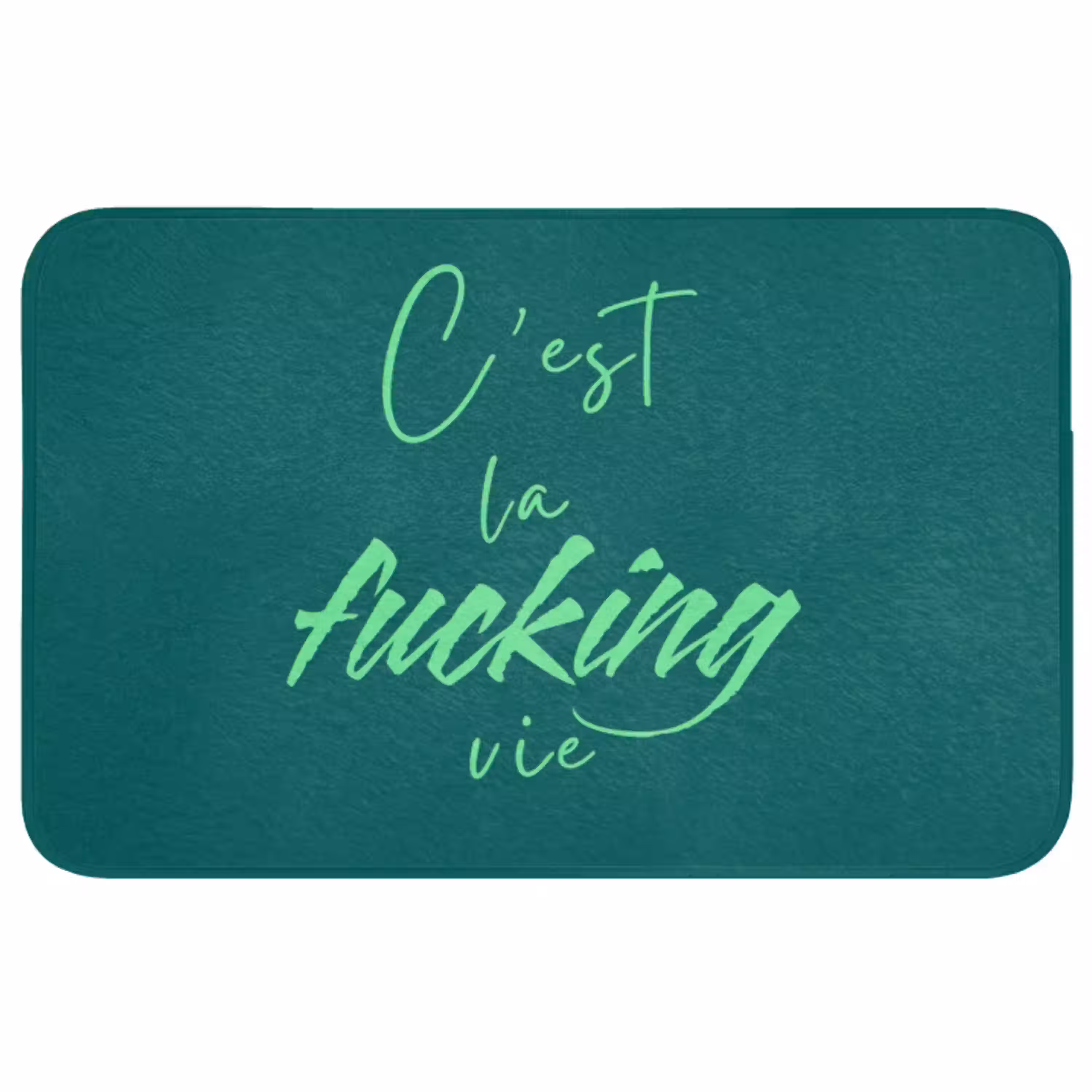 c'est la fucking vie - Groen - Handgeschreven Badmat middel -3d