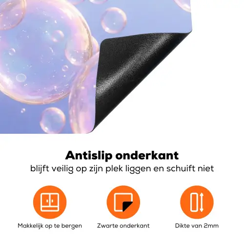 Pastel - Bubbels - Dromerig Inductie beschermer vinyl 3mm klein -zzzzzzz-td-onderkant
