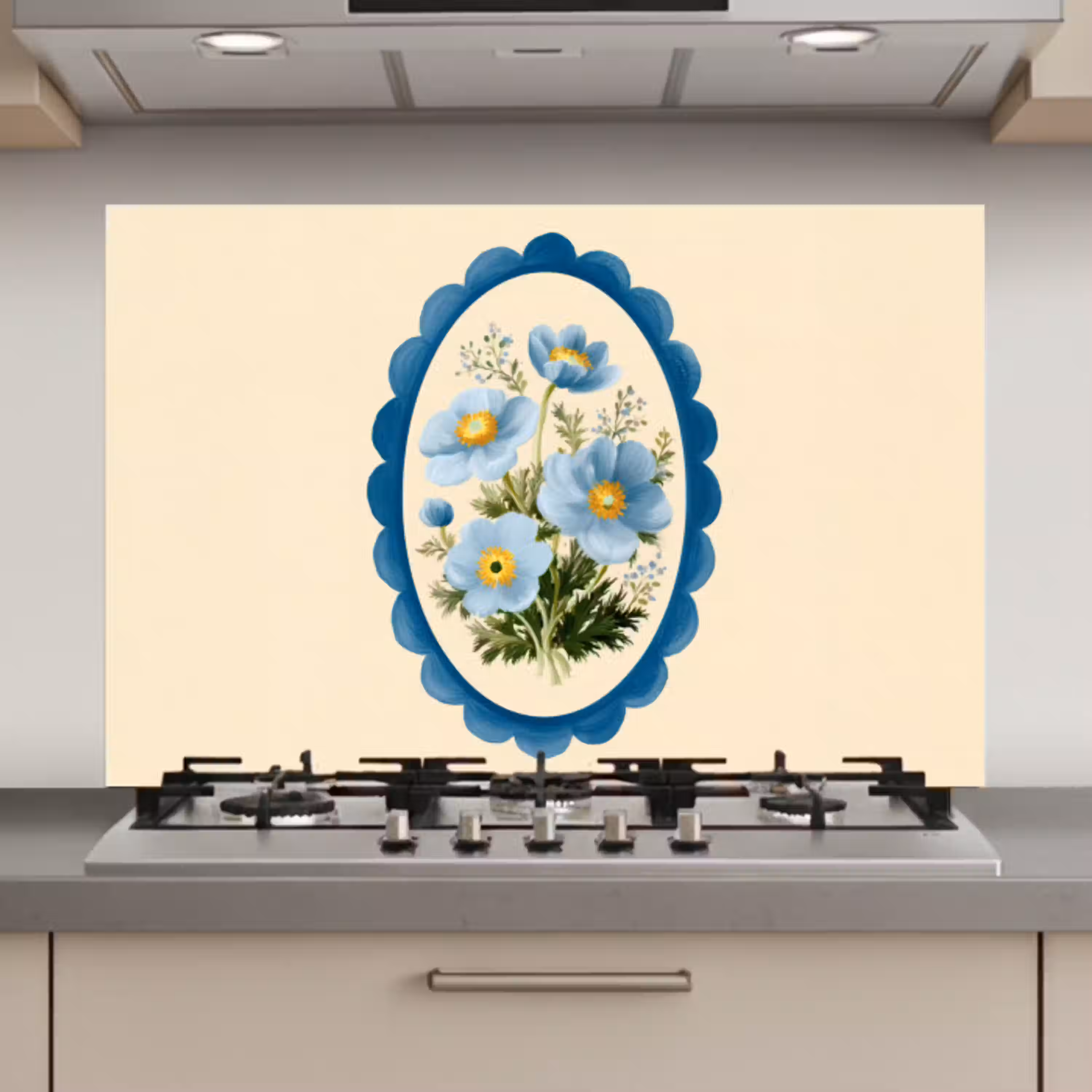 Lijst - Bloemen - Lichtblauw - Illustratie keuken achterwand spatscherm klein -3d_website