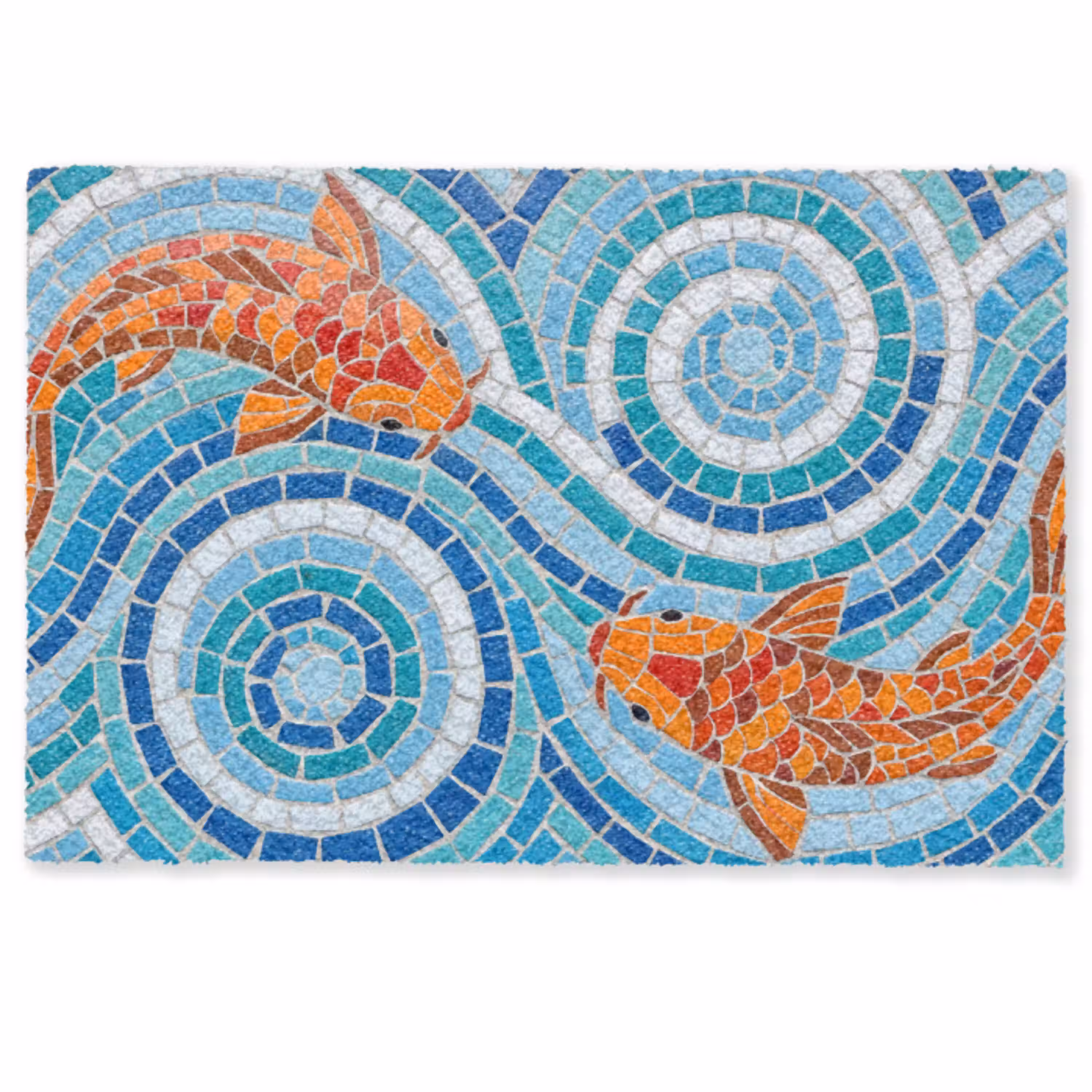 Vis - Mozaïek - Water - Decoratief - Blauw Deurmat klein -zkaufland3d