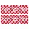 Pinky up - Geblokt - Bordeauxrood onderzetter kurk middel -3d