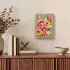 Bloemen - Kleurrijk - Kunst - Olieverf Light Box met kabel (Tafellamp) klein -sfeer2