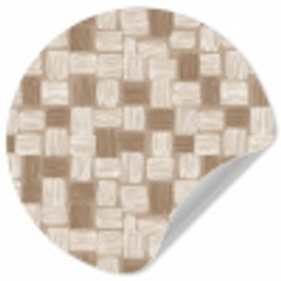 Blok - Patroon - Bruin Wandcirkel behangsticker klein 186 -3d