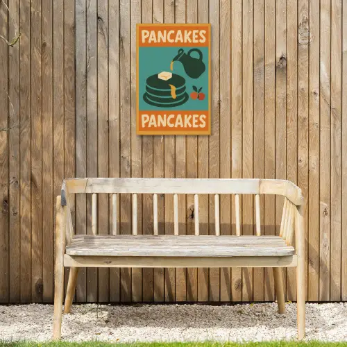 Pannenkoeken - Siroop - Illustratie - Oranje Tuinposter op houten frame 2 cm dik klein -sfeer4