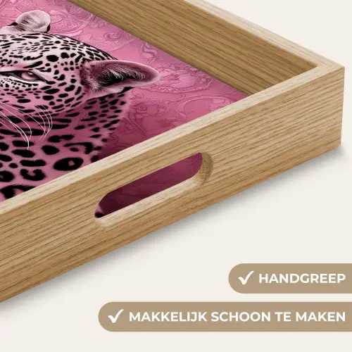 Panter - Luxe - Roze Dienblad Rechthoek middel -USP_HandgreepNL