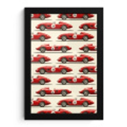 Raceauto - Retro - Rood fotolijst zwart zonder passe partout klein 224 -3d