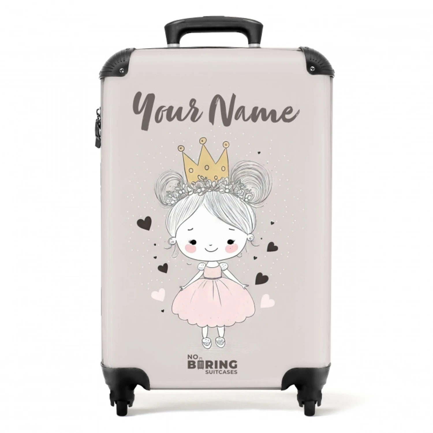 Prinses met knotjes NBS - Handbagage koffer - Kinderen Unisex middel -productfoto_recht