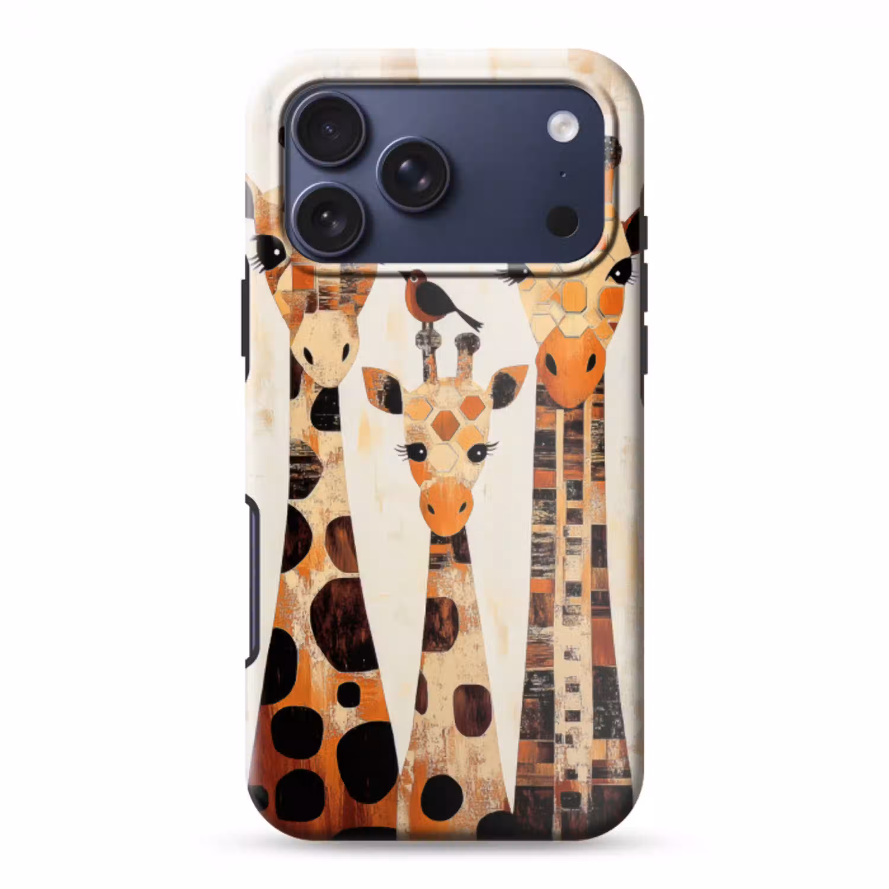 Giraffen - Cartoon - Crème Toughcase MagSafe Apple iPhone 17 Pro Max klein -3d