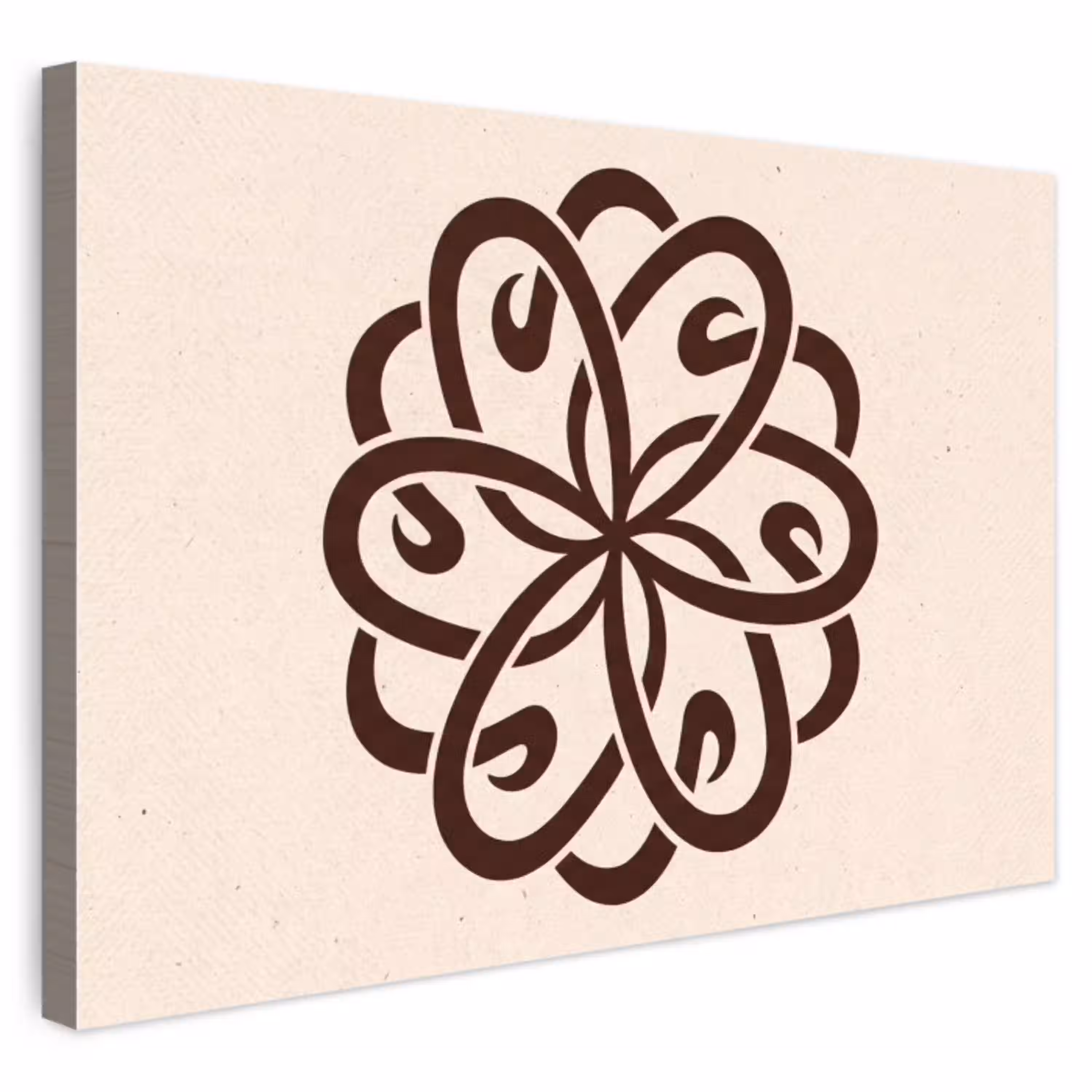 Patroon - Knoop - Abstract - Modern - Bruin Tuinposter op houten frame 2 cm dik klein -3d