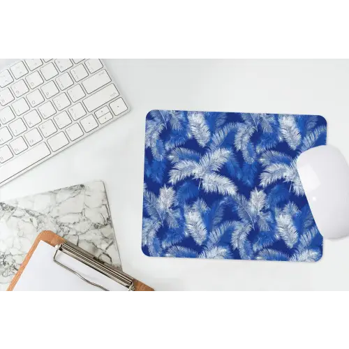 Palmblad - Patroon - Blauw muismat rubber klein 262 -witbureau