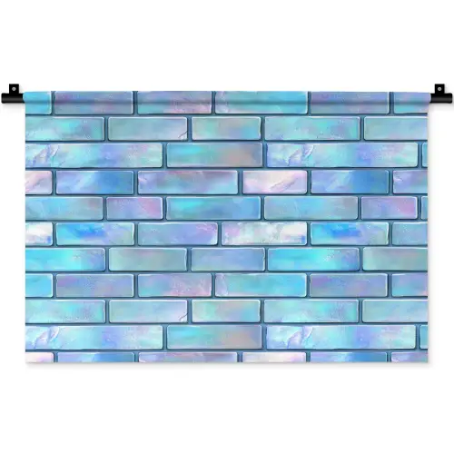 Blauw - Glans - Muur Wandkleed katoen klein 269 -zz3d